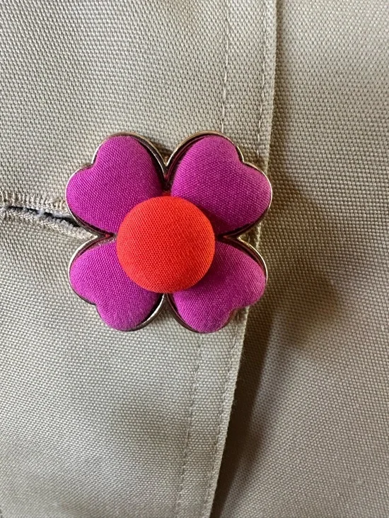 Celia B Carmesí Trench Coat SOLD OUT Floral Button Detail Size Small - Picture 5 of 8